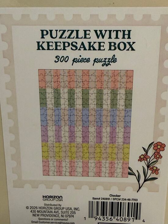 Horizon Group USA Other - Puzzle with Keepsake Box 300 Piece Jigsaw Pastel Stripe Horizon Group New Sealed